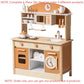 Robud Kids Wooden Play Kitchen All in One Corner Set Includes Oven Refrigerator Washer Perfect Birthday Gift for Little Chefs
