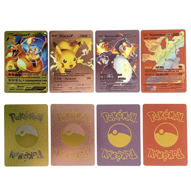 81-15Pcs Pokemon Cards Gold Silver Vmax GX Card Collection Battle Trainer Card Spanish English French Child Toys Christmas Gifts