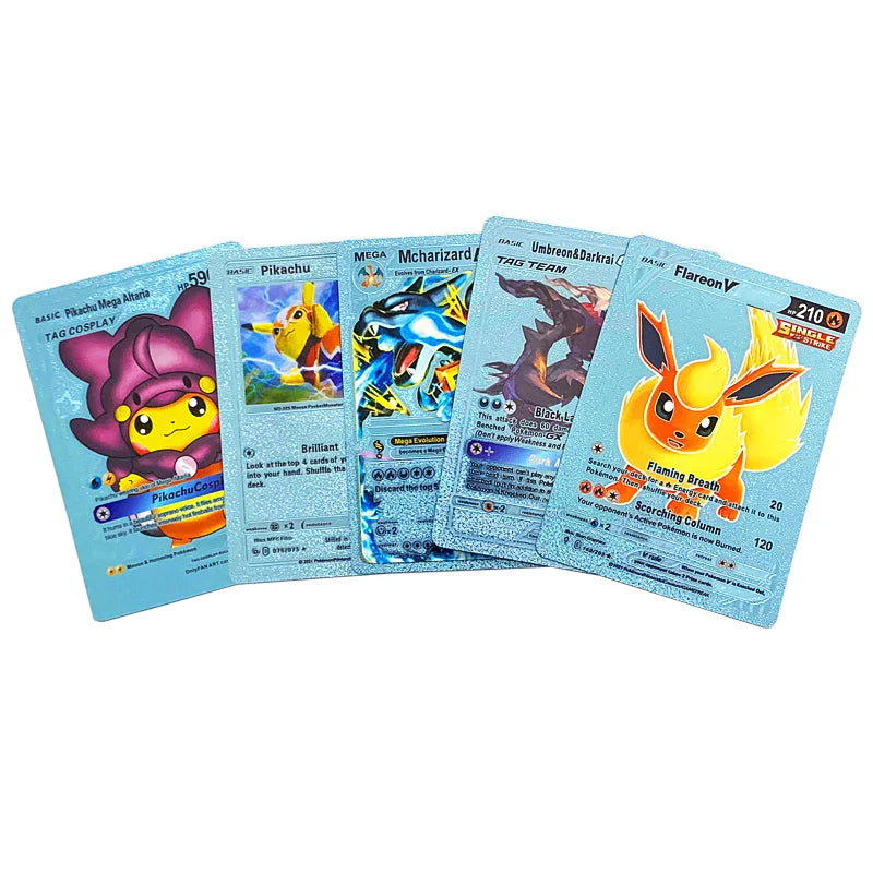 81-15Pcs Pokemon Cards Gold Silver Vmax GX Card Collection Battle Trainer Card Spanish English French Child Toys Christmas Gifts