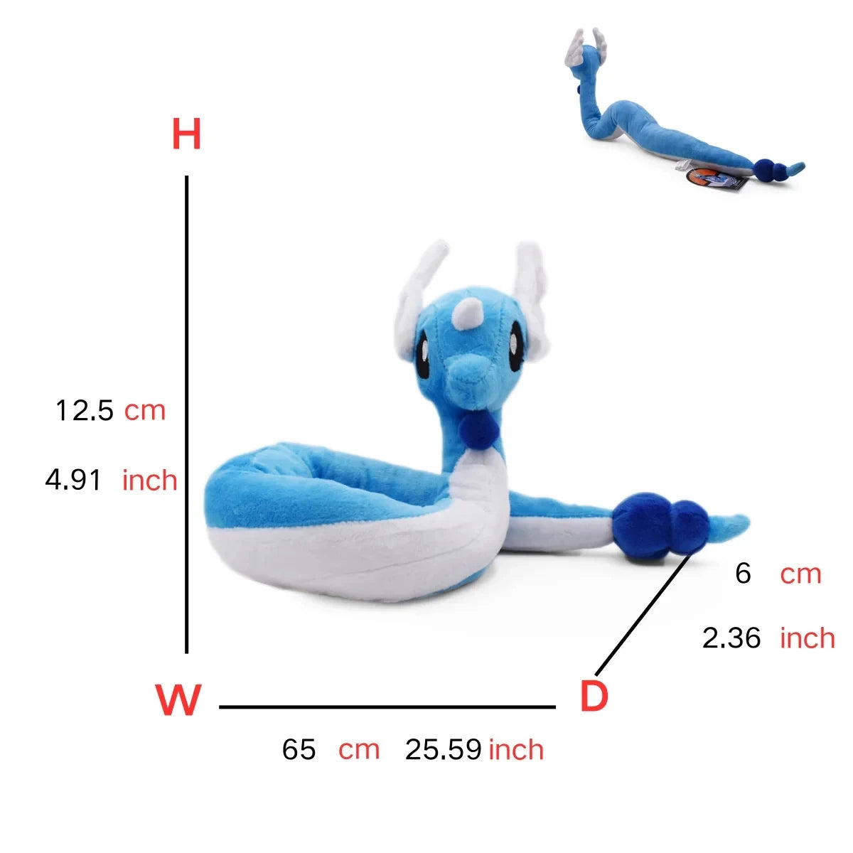 Dragonair Plush Toys Cute Blue Pink Dragonair Soft Anime Stuffed Peluche Cartoon Plushies Dolls Kids Christmas Gifts Ornament