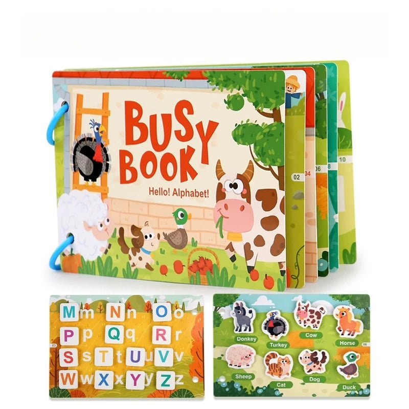 Montessori Baby Busy book My First Quiet Book Paste Early Learning Education Ty Children Toy Matching Game for Babies 2 3 Years