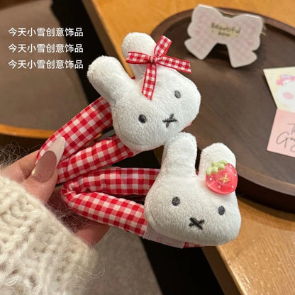 4pcs Kawaii Miffy Rabbit BB Clip Cute Cartoon Girli Hair Side Clip Student Daily School Wear Hair Styling Accessory Gift Toys