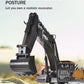HUINA 1592 1:14 Scale RC Excavator 22 Channels 2.4G Semi-Alloy Remote Control Engineering Crawler Tractor Children's Gift