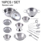 Play Pots and Pans Toys for Kids - Kitchen Playset Pretend Cookware Mini Stainless Steel Cooking Utensils Development Toys