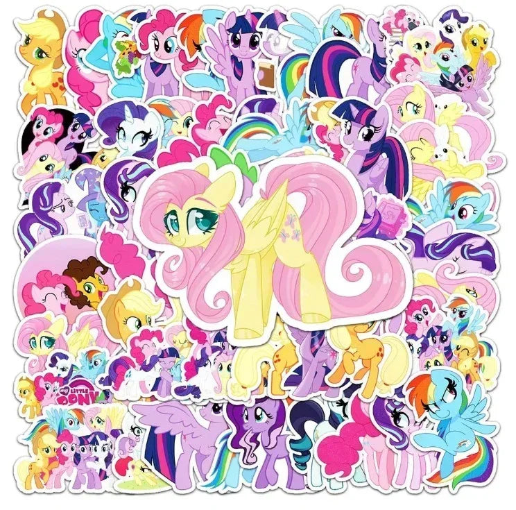 50/100pcs Cartoon Anime Cute My Little Ponyy Color Phone Case Water Cup Girl Hand Account Sticker