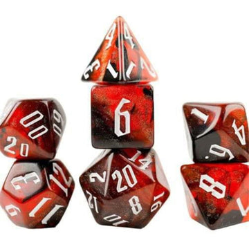 Cherry Nebula Polyhedral Dice Set