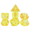 Sirius Dice Sdz001406 Polyhedral Sharp-Edged Yellow Fairy Dice Set - Set Of 7