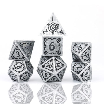 Rpg Dice Set (7): Illusory Metal - Silver
