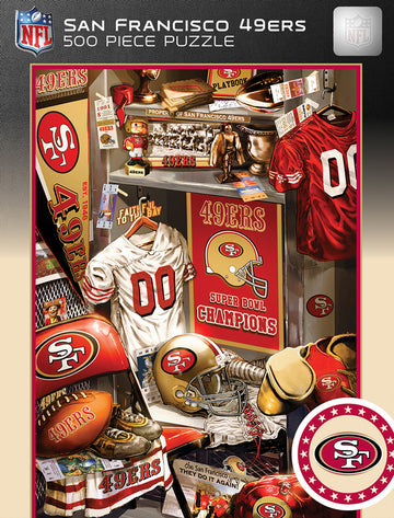Masterpieces Game Day 500 Piece Jigsaw Puzzle For Adults - Nfl San Francisco 49Ers Locker Room - 15'X21'