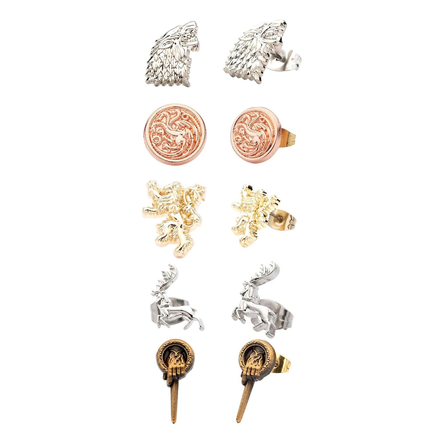 Game Of Thrones House Sigils Stud Earring 5-Pack