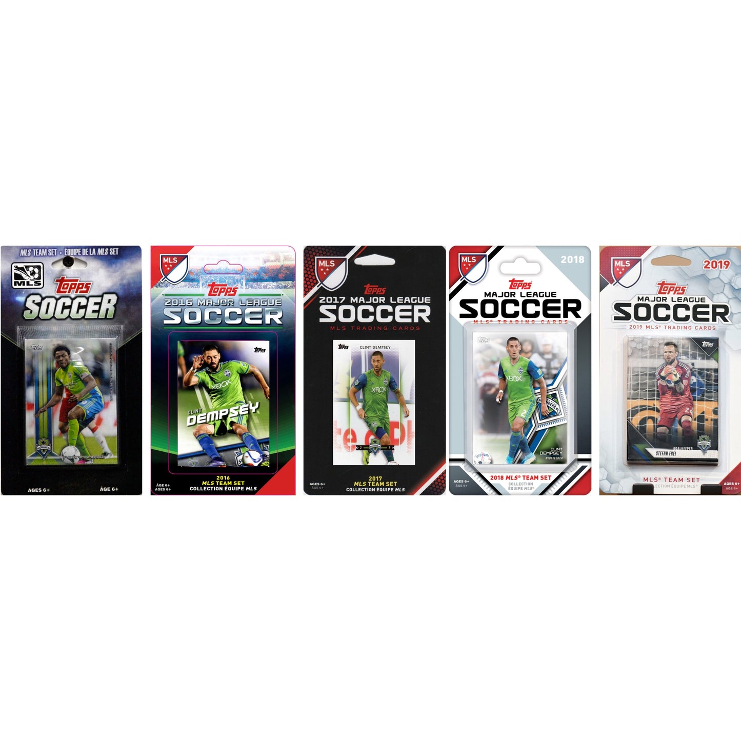 C & I Collectibles Mls Seattle Sounders 5 Different Licensed Trading Card Team Sets