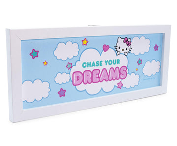Hello Kitty Chase Your Dreams Hanging Sign Framed Wall Art | 12 x 5 Inches