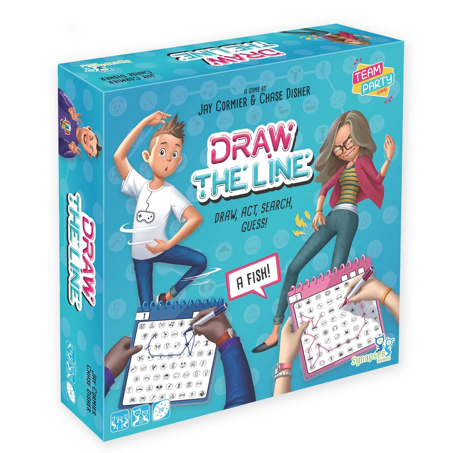 Synapses Games: Draw The Line, Great Game To Play With Family And Friends, Simple Rules, Quick To Learn, 4 To 8 Players, 20 Minu