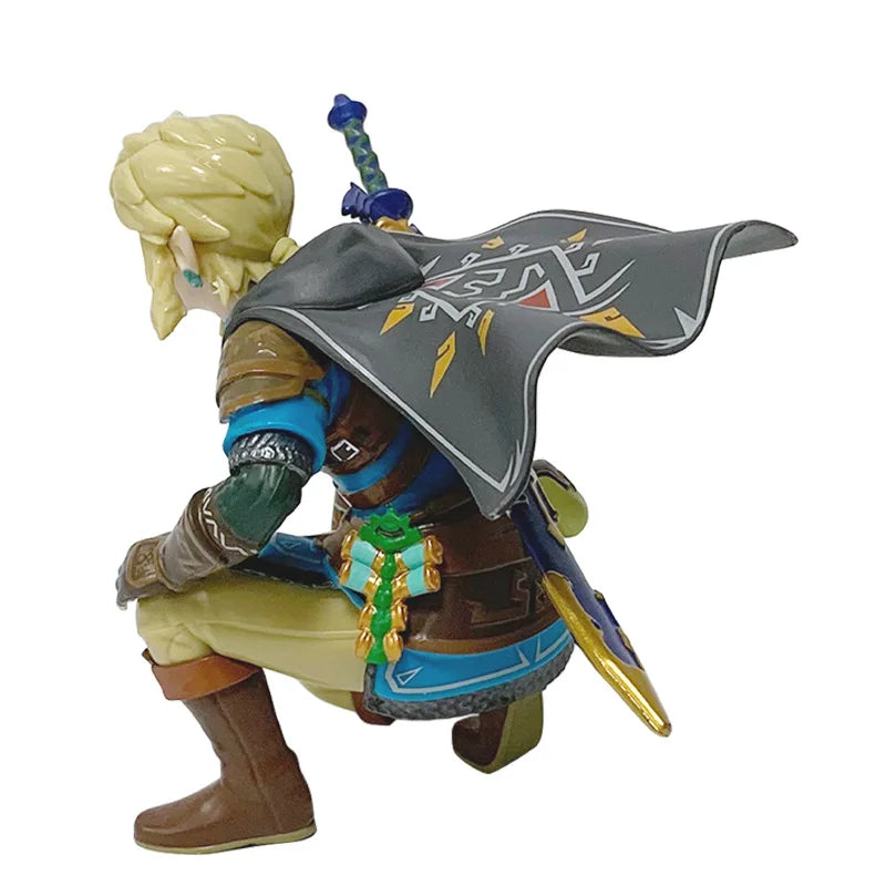 12cm Legend Of Zelda Anime Link Kingdom Of Tears Squatting Position Statue Game Pvc Handheld Models Dolls Ornaments Gifts