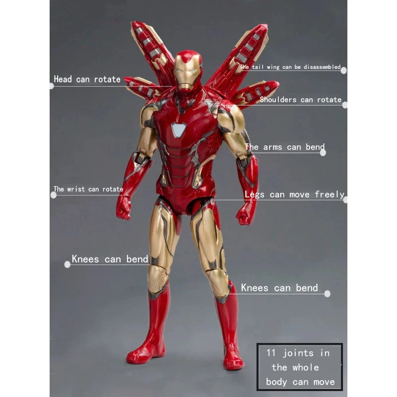 8pcs 18CM Avengers Collection Iron Man Spider Man Thanos Spider Captain Thor Hulk Transfiguration Action Decoration Toy Gift