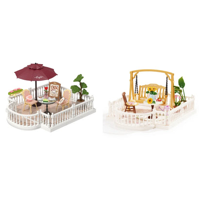 Rolife Super Creator Dollhouse Series Accessroies Sunny Break Terrace 3D Puzzle Roof Accessory for DW Series DIY Miniature House Building Model Kit