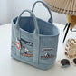 Snoopy Embroidered Canvas Tote Bag Japanese Style Cute Casual Handbag for Women Lunch Bag Office Work Commuting