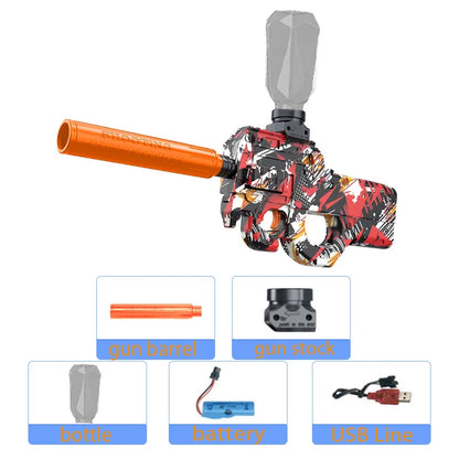 UZI Gun Toy Electric Blaster Pistol Shooting Sport AUG P90 Outdoor High Speed Rechargeable Interative Game For Boy Adult Gift