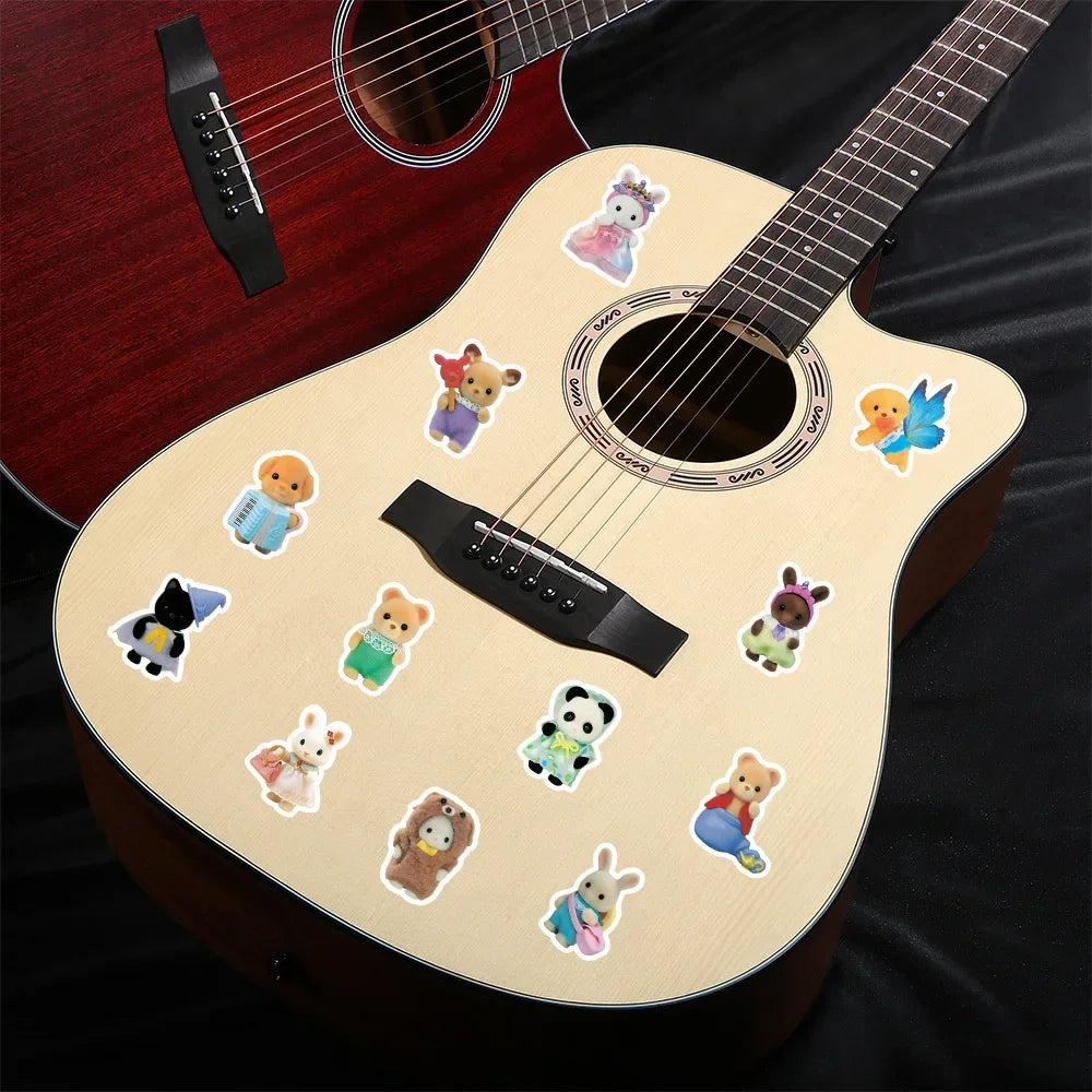 100/200pcs Kawaii Calico Critters Stickers Cute Laptop Scrapbook Graffiti Decals Skateboard Handheld  Aesthetic Sticker Toys