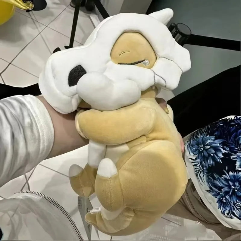 32cm Cute Cartoon Sleeping Cubone Dinosaur Plush Toy Doll Soft Comfort Pillow Seat Cushion Room Decorative Companion Doll Gifts