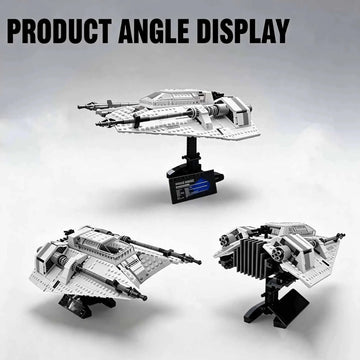 1006Pcs MOC-21802 Snowfighter Space War Starship Building Blocks, Movie Replica Space Battleship Spaceship Model, Poseable Display Collection Brick Toy, DIY Assembly Gift for Adult Sci-Fi Collectors Set Toy Building Blocks Gi