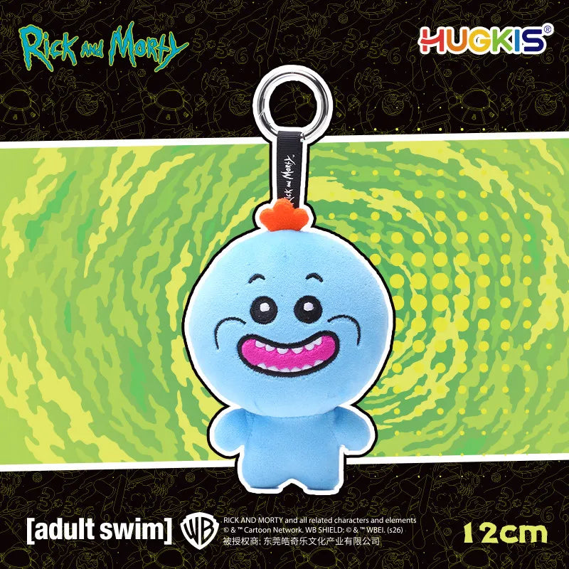 HUGKIS Official Rick And Morty Plush Keychains Stuffed Doll Pendant Bag Backpack Charm Collectibles Gifts For Adults Anime Fans