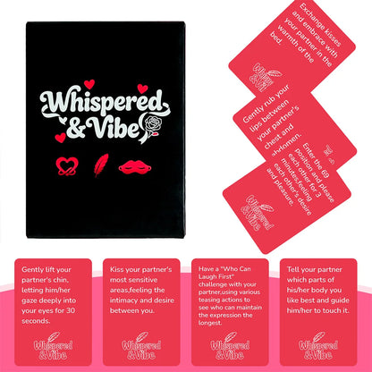 “Whispered & Vibe” Couple's Intimacy Card Game—50 Flirty Challenges and Romantic Tips, the Perfect Anniversary Gift for Couples