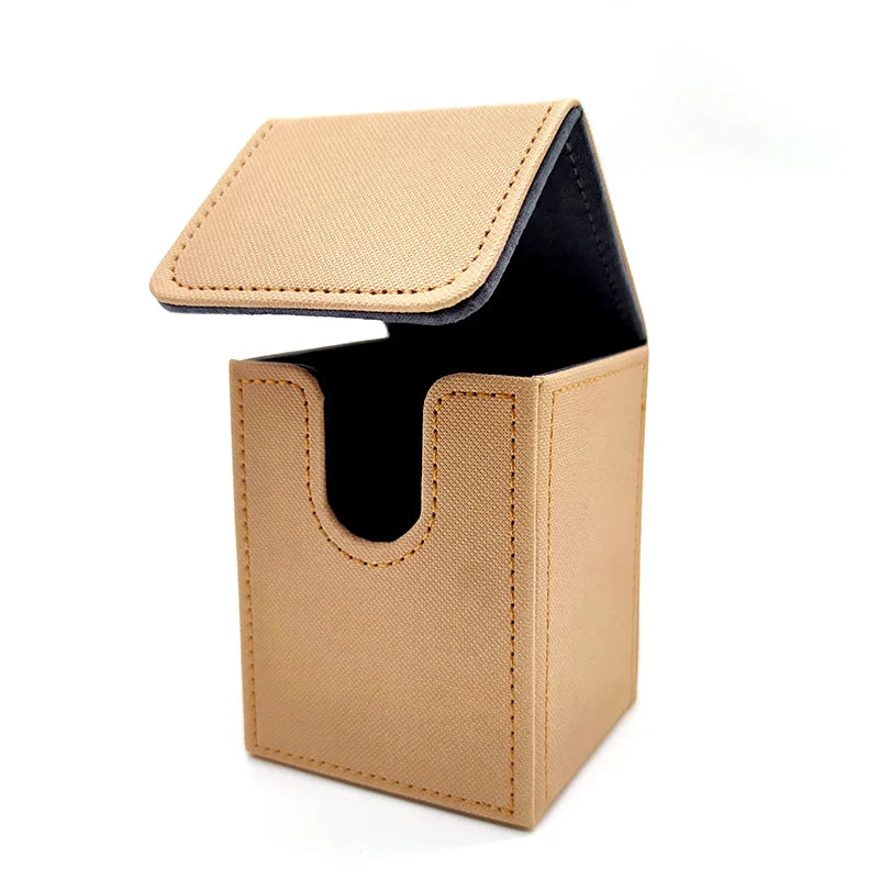 Upgraded PU Leather Trading Card Deck Box - Side-Loading Storage Case for Card Protection, Portable & Versatile