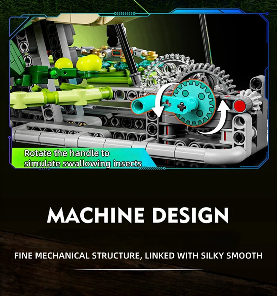 Mechanical Shark Building Set, Sea Life Crocodile Parrot Mantis Frog Manta Ray Building Blocks Light, Animal Toys Gift for Kid
