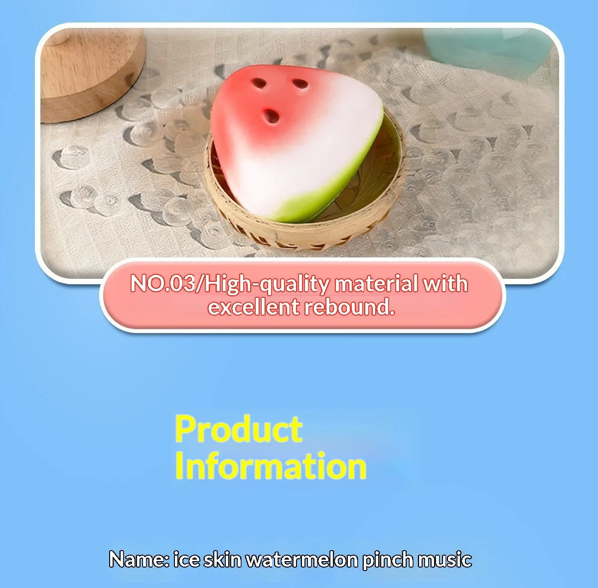 Watermelon Squishy Toy Slow Rising Stress Relief Squeeze Toy Super Soft Hand Grip Fidget Toy for Anxiety Relief Kids Adults Gift