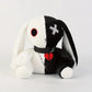 Creepy Goth Bunny Plush Black And White Contrasting Crazy Rabbit Spooky Gothic Bunny CuteStuffed Animal Halloween birthday Gift