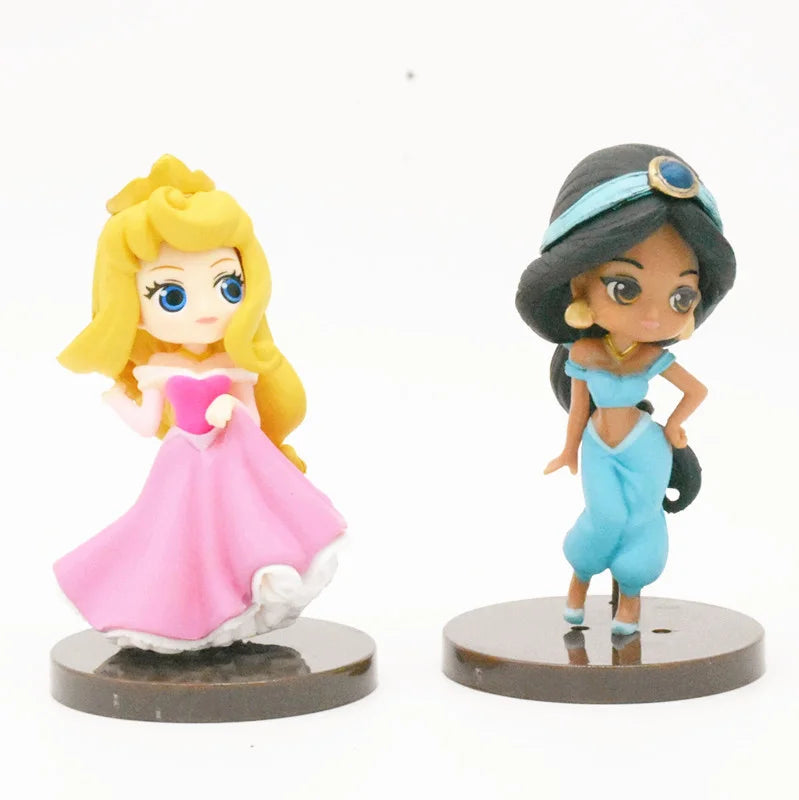5-8cm kawaii capsule toy set of 8 pieces/group cute Q-version series mini figurine Bell long haired princess mermaid girl gift m