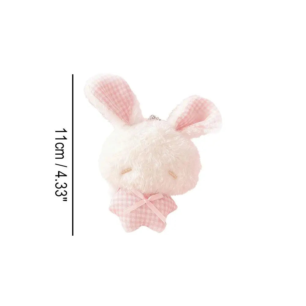 1/2Pcs Mini Angel Bunny Plush Keychain Cute Soft Rabbit Stuffed Toy Hanging Pendant Kawaii Gift for Girls