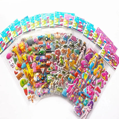 40 Mixed Packs Kids Stickers Puffy Bulk Stickers for Girl Boy Birthday Gift Scrapbooking Animals Cartoon