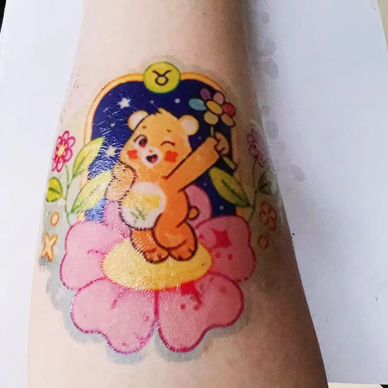 Kawaii 10Pcs Large Size Cartoon Animation Care Bears Children's Durable Waterproof Tattoo Stickers