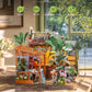 Rolife Wooden Dollhouse 3D Puzzle Leafree Café DIY Miniature House Model Building Kit with LED Light for Home Decor Brain Teasers Jigsaw DIY Craft Kit for Holiday Gift