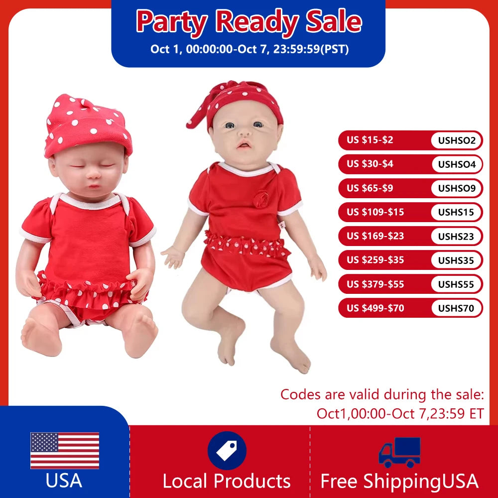 IVITA Authentic 100% Silicone Painted Reborn Baby Dolls Shipped from USA Warehouse Realistic Baby Dolls for Kids Christmas Toys