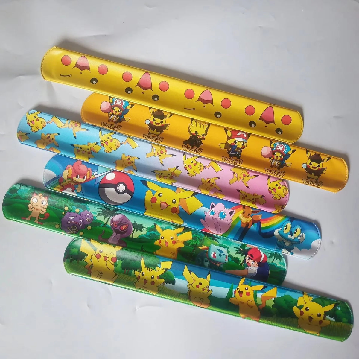 Pokemon Pikachu Wristbands Slap Snap Wrap Bracelet Anime Doll Characters Children Hand Ring Toys for Xmas Gift