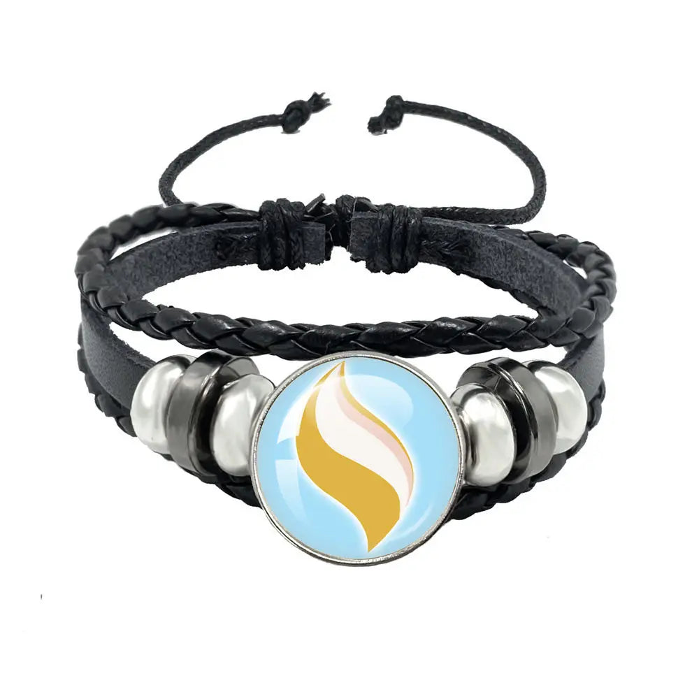 Mega Stone Key Chain Anime Peripheral Creativity Exquisite Fashion Black Leather Rope Buckle Key Chain Trend