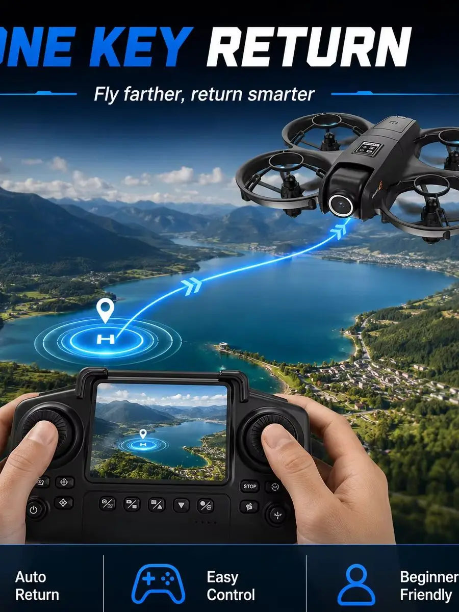 Drone Full Four Way Protection Modular 600mAh Battery Long Battery Life 40Mins Charging Strong Power Portable Outdoor RC Drone Toy