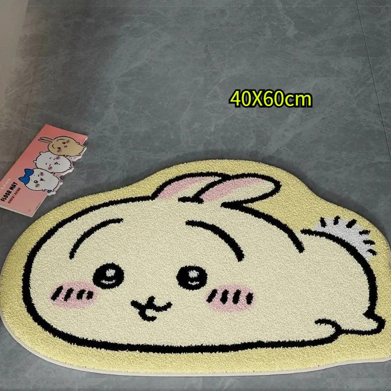 Chiikawa Cartoon Rug Anime Hachiware Usagi Plush Floor Mat Bathroom Non-Slip Carpet Car Cushion Soft Living Room Decor...