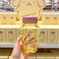 Pompompurin Portable Cold Water Bottle Cute Cartoon Yellow Puppy 320ml Polycarbonate Polypropylene For Outdoor Daily Home Office