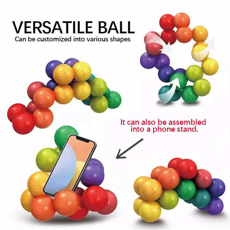 DIY Sensory Fidget Toys 3D Rotating Educational Balls For Stress Anxiety Relief Creative Activities Desk Toy Travel Airplane Toy