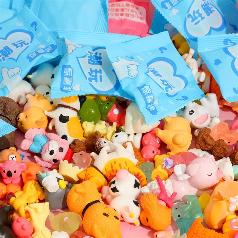 40 Pieces/Set Random Cartoon Blind Box Elephant Animal Mini Ornament Decoration Charm Resin Home Creative Children's Gift ﻿