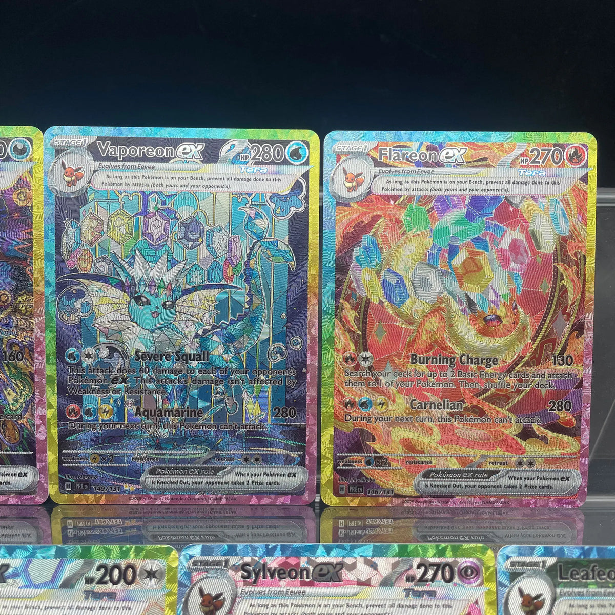 9Pcs/Set PTCG Eeveelution Sv8A English Version DIY Self-made Umbreon Sylveon Coarse Glitter Texture Collection Card Gift
