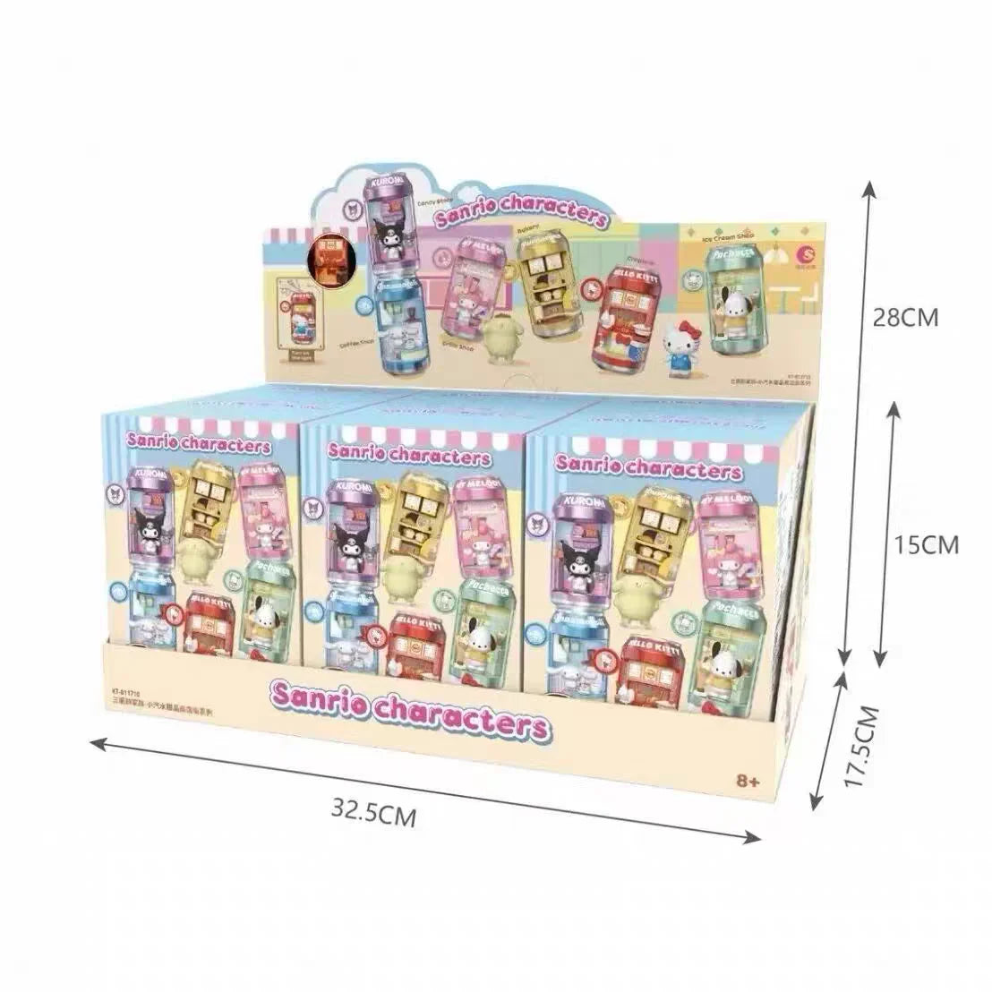 Genuine In Stock Sanrio Characters Soda Can Mini Dessert Shop Scene Series Blind Box Cute Collectible Toy Desktop Ornament Gift