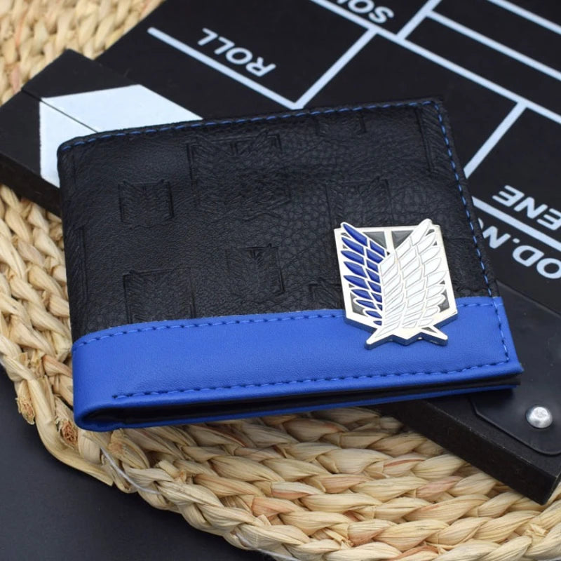 Attack on Titan wallets anime peripheral corps cartoon wallet pu men's wallet short storage wallet birthday gift Japanese style