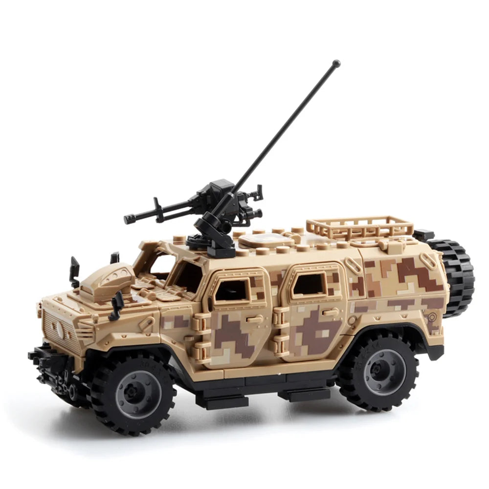 World War Army Military Soldiers Police SWAT Armored Vehicle Model Building Blocks Bricks Children's Toys Gift ﻿