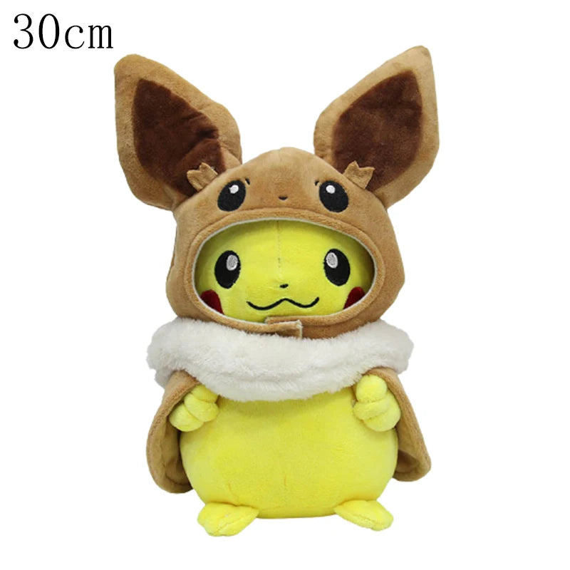Cos Eevee Pikachu Cosplay Plush Toy Charizard Peluche Snorlax Garchomp Tyranitar Hydreigon Stuffed Animal Doll Plushies Toy Gift