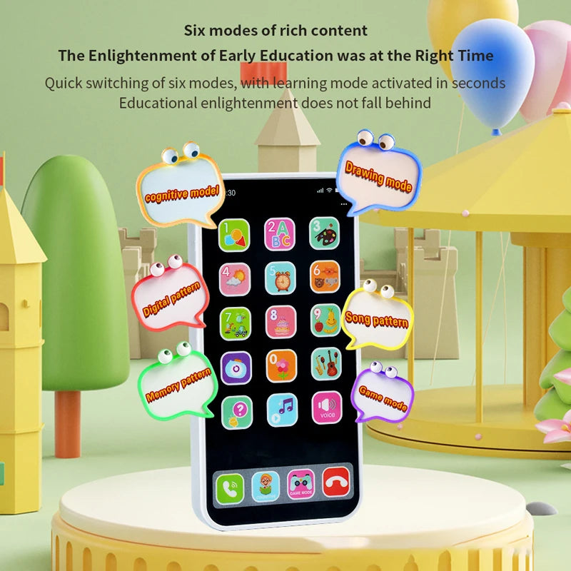 New Children's Educational Toys Mobile Phone Simulation Music Touch Screen Phone Baby English Early Childhood Toys Voice Toys